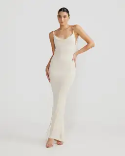 Melani The Label Cristina Gown in Pearl White Size XS / AU 6