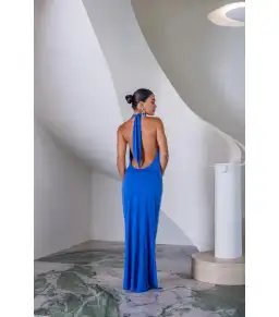 Sneaky Link Saint Plunge Maxi Dress in Sapphire Size AU 8 for rent on The Volte - image 3