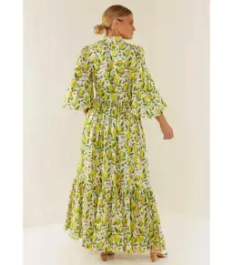 Palm Noosa Royal Flush Dress Lemon Print Size AU 12  for rent on The Volte - image 3