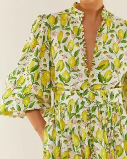 Palm Noosa Royal Flush Dress Lemon Print Size AU 12  for rent on The Volte - image 2