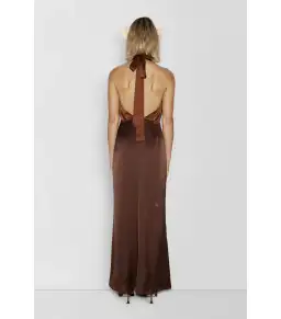 The Wolf Gang Oahu Slip Maxi Dress Chocolate Brown Size XS / AU 6  for rent on The Volte - image 4