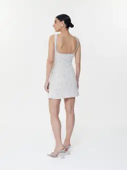 Clio Peppiatt Bridal Crystal Mini Dress Ivory Size AU 8 for rent on The Volte - image 2