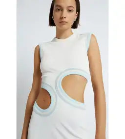 Christopher Esber Paisley Cut Out Dress Blue Size 6 for rent on The Volte - image 1