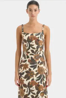 Sir the Lable Primrose Ruched Midi Dress Ivory Tapestry Size 2/Au 10 for rent on The Volte - image 2