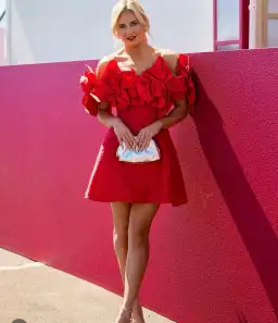 Aje Etta Mini Dress Red Size 6 for rent on The Volte - image 3