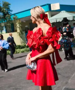 Aje Etta Mini Dress Red Size 6 for rent on The Volte - image 4