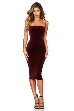 NOOKIE Voodoo Velvet Strap Midi Merlot Red 8 for rent on The Volte - image 1