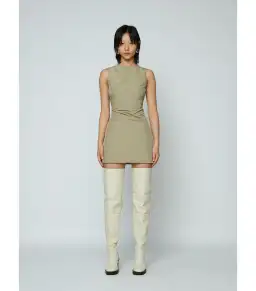 Wynn Hamlyn Sophia Mini Dress Cactus Green Size AU 6 