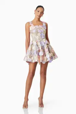 Elliatt Moana Mini Dress Floral Purple Size M / AU 10 for rent on The Volte - image 1