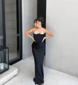 House Of CB Persephone Strapless Corset Dress Black Size XS / AU 6