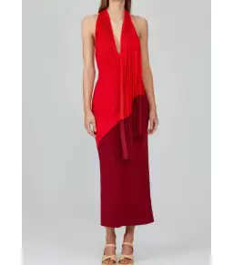 Acler Flora Colorblock Dress Red Size AU 10 for rent on The Volte - image 2