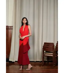 Acler Flora Colorblock Dress Red Size AU 10 for rent on The Volte - image 1