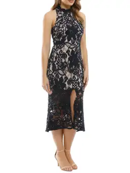 Rodeo Show Madrid Lace Midi Dress Black Size 6