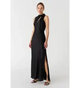 Misha Noelia Maxi Dress Black Size M/Au 10