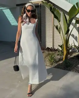 Leo Lin Odette Midi Dress White Size 8 for rent on The Volte - image 3