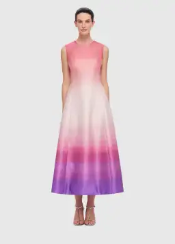 Leo Lin Cleo Sleeveless Midi Dress Ombre Coral Size 8 for rent on The Volte - image 1