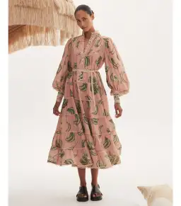 Alémais Bananarama Midi Dress Pink Size AU 10  for rent on The Volte - image 1