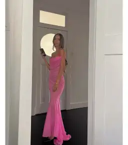 Jacquemus La Robe Draggiu Maxi Dress in Pink Size AU 12 for rent on The Volte - image 4