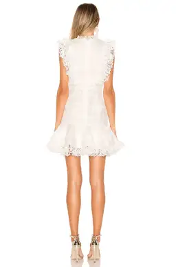 Zimmermann Wayfarer Paneled Flutter Mini Dress Ivory Size 8 for rent on The Volte - image 3