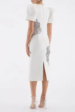 Rebecca Vallance Layana Midi Dress in Ivory Size 14 for rent on The Volte - image 3