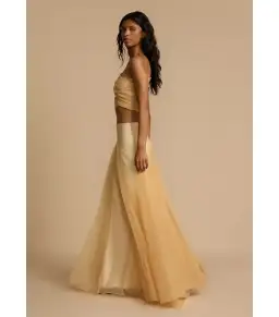 Arcina Ori Violetta Top and Skirt Set in Champagne Size AU 8 for rent on The Volte - image 3