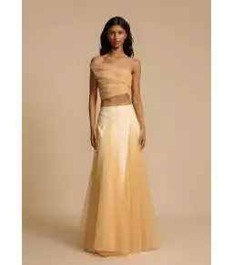 Arcina Ori Violetta Top and Skirt Set in Champagne Size AU 8 for rent on The Volte - image 1
