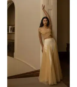 Arcina Ori Violetta Top and Skirt Set in Champagne Size AU 8 for rent on The Volte - image 2