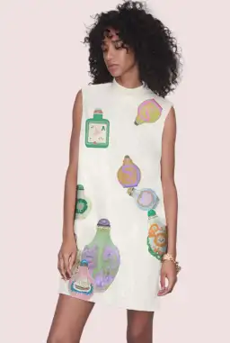 Alemais Chesca Mini Dress in Cream Sequin Size 12 for rent on The Volte - image 1