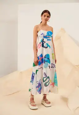 Kate Ford Pella Ladder Bustier Midi Dress in Pallas Size 2 / AU 10 for rent on The Volte - image 2