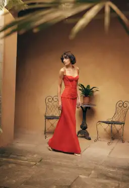 MANNING CARTELL DOUBLE TIME PLEAT MAXI DRESS RED AU 6 Size XS for rent on The Volte - image 3