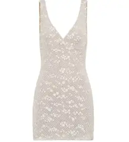 Meshki Louanne Daisy Beaded Mini Dress White AU 18 for rent on The Volte - image 3
