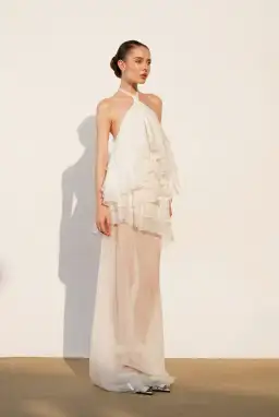 Datt Sunrose Ruffle Gown White Size 8 for rent on The Volte - image 1