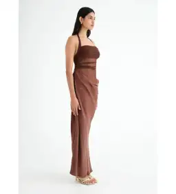 Benni Gina Maxi Dress in Chocolate Size AU 6 for rent on The Volte - image 2