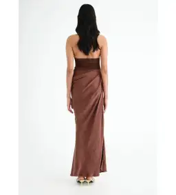Benni Gina Maxi Dress in Chocolate Size AU 6 for rent on The Volte - image 3