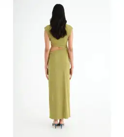 BENNI Henri Twist Maxi Dress in Chartreuse Size AU 10 for rent on The Volte - image 3