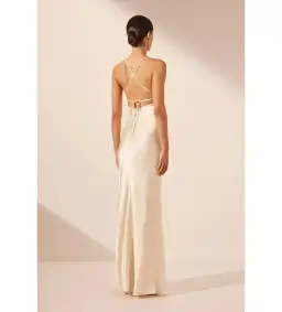 Shona Joy La Lune Lace Back Maxi Dress Cream Size XS / AU 6 for rent on The Volte - image 3