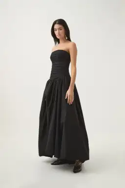 Aje Violette Bubble Hem Maxi Dress Black Size 10