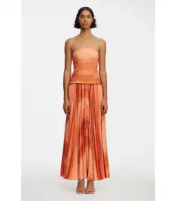 Acler Brayswick Midi Dress Melon Watercolor Size AU 8 for rent on The Volte - image 1