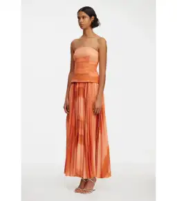 Acler Brayswick Midi Dress Melon Watercolor Size AU 8 for rent on The Volte - image 2