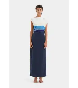 Sir the Label Mariner Midi Dress Shoreline Stripe Size AU 12