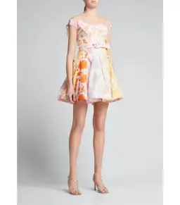 Zimmermann Postcard Spliced Mini Dress in Tonal Floral Size 0 / AU 8 for rent on The Volte - image 1