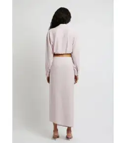 Christopher Esber Wrapped Cropped Blouse and Skirt Set in Blush Size AU 12 for rent on The Volte - image 4