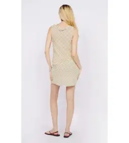 Bec & Bridge Anise Asym Mini Dress in Butter/Plum Stripe Size AU 12 for rent on The Volte - image 3