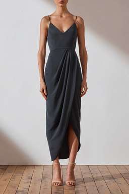 Shona Joy Core Cocktail Dress in Charcoal Size 12