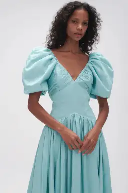 Aje Gabrielle Plunge Midi Dress Spearmint Blue Size AU 10 for rent on The Volte - image 3