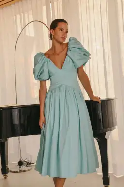 Aje Gabrielle Plunge Midi Dress Spearmint Blue Size AU 10 for rent on The Volte - image 5