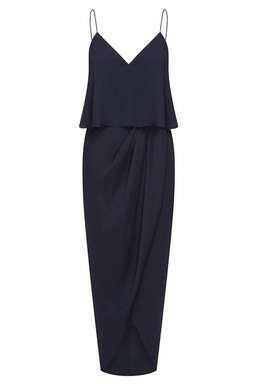 Shona Joy Luxe Cocktail Frill Dress in Sapphire Navy Size 12 for rent on The Volte - image 3