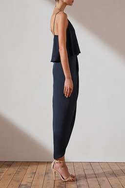 Shona Joy Luxe Cocktail Frill Dress in Sapphire Navy Size 12 for rent on The Volte - image 2