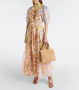 Zimmermann Pop Puff Sleeve Maxi Dress Spliced Size 0 / AU 8