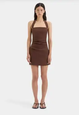 Sir The Label Noemi Halter Mini Dress Brown Size 10/M for rent on The Volte - image 1